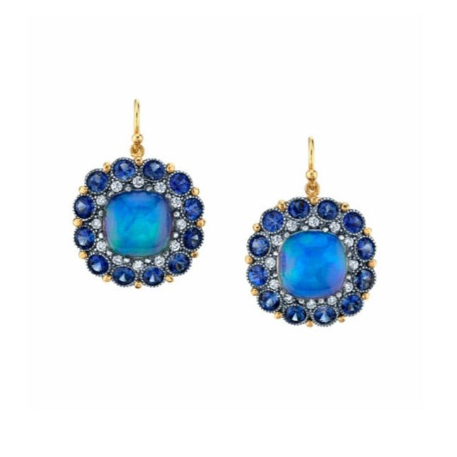 Opal and deals sapphire earrings