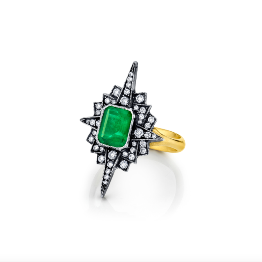 Emerald Starburst Ring